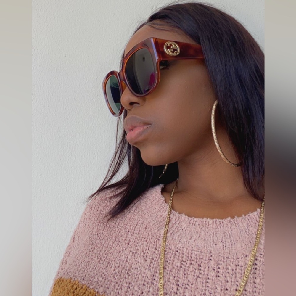 🔥🔥🔥 - NEW GUCCI GG0142SA 002 WOMEN’S SUNGLASSES GUCCI - Picture 4 of 12